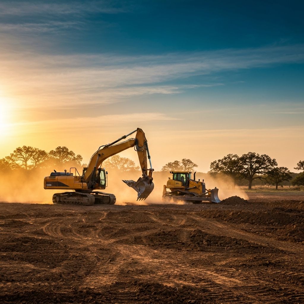 Land clearing equipment at work